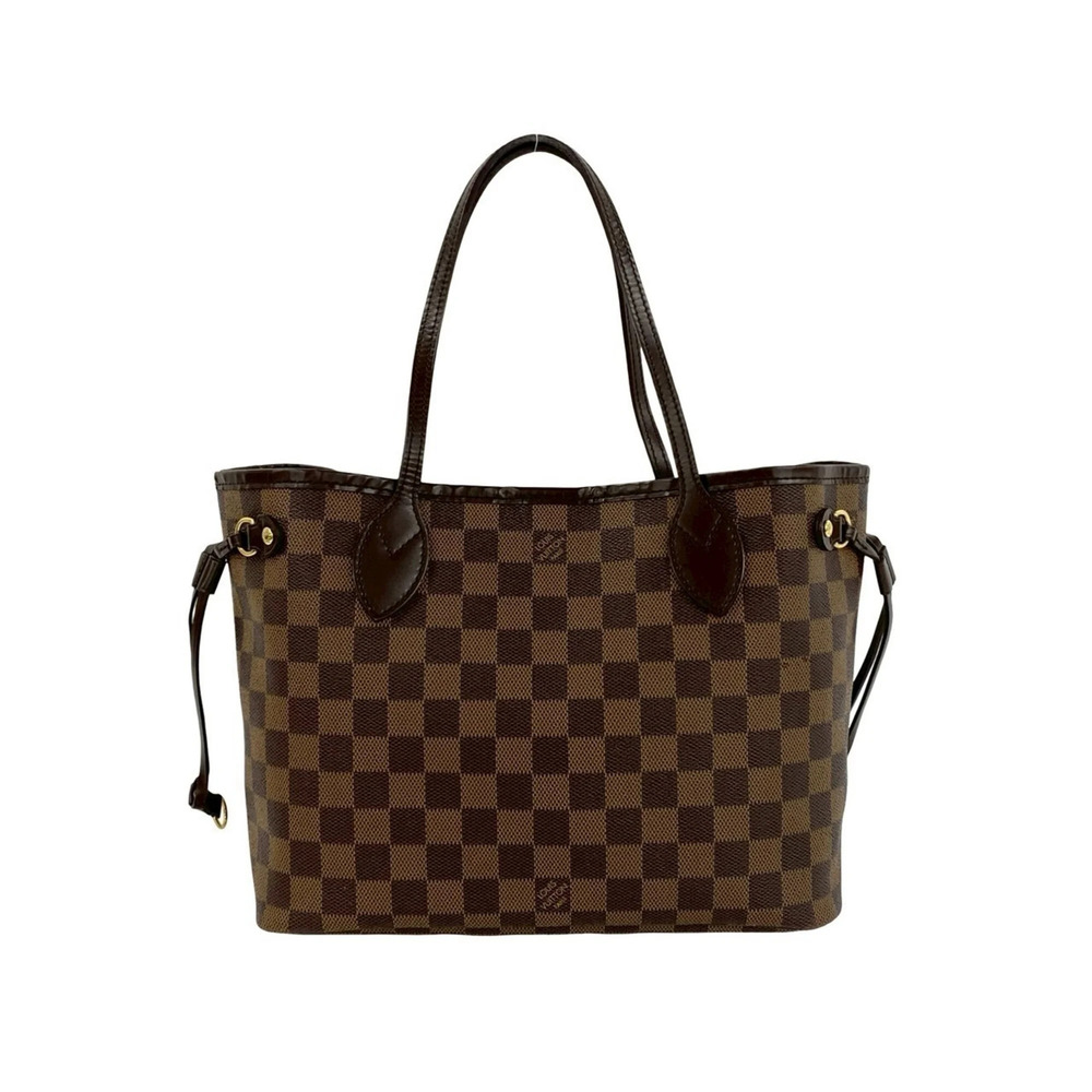 LOUIS VUITTON Brown Damier Leather Neverfull PM Tote Bag - Picture 1 of 10